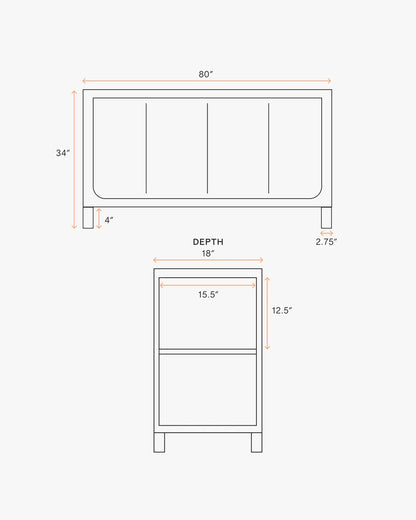Rustic Oak Sideboard - One Size / Natural