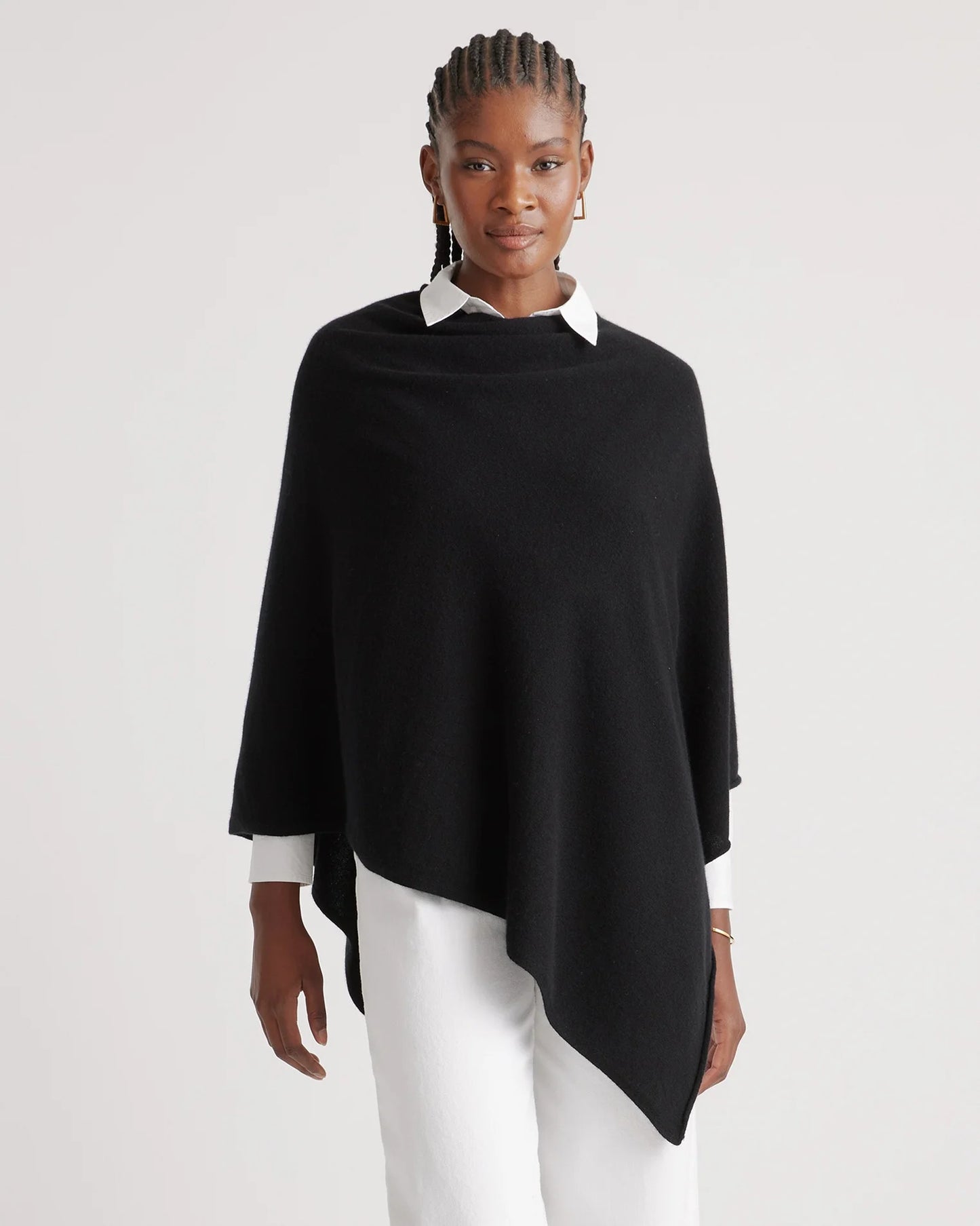 Mongolian Cashmere Poncho - One Size / Heather Grey