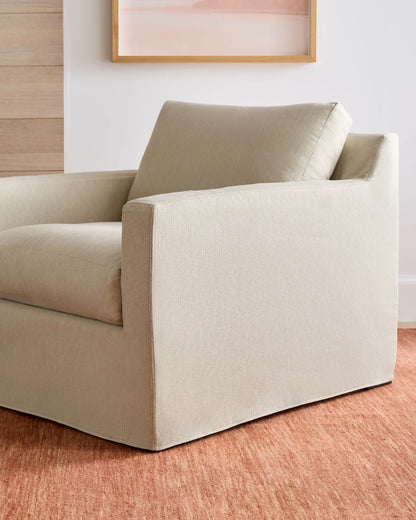 Ellery Slipcover Chair in Performance Linen - One Size / Sand