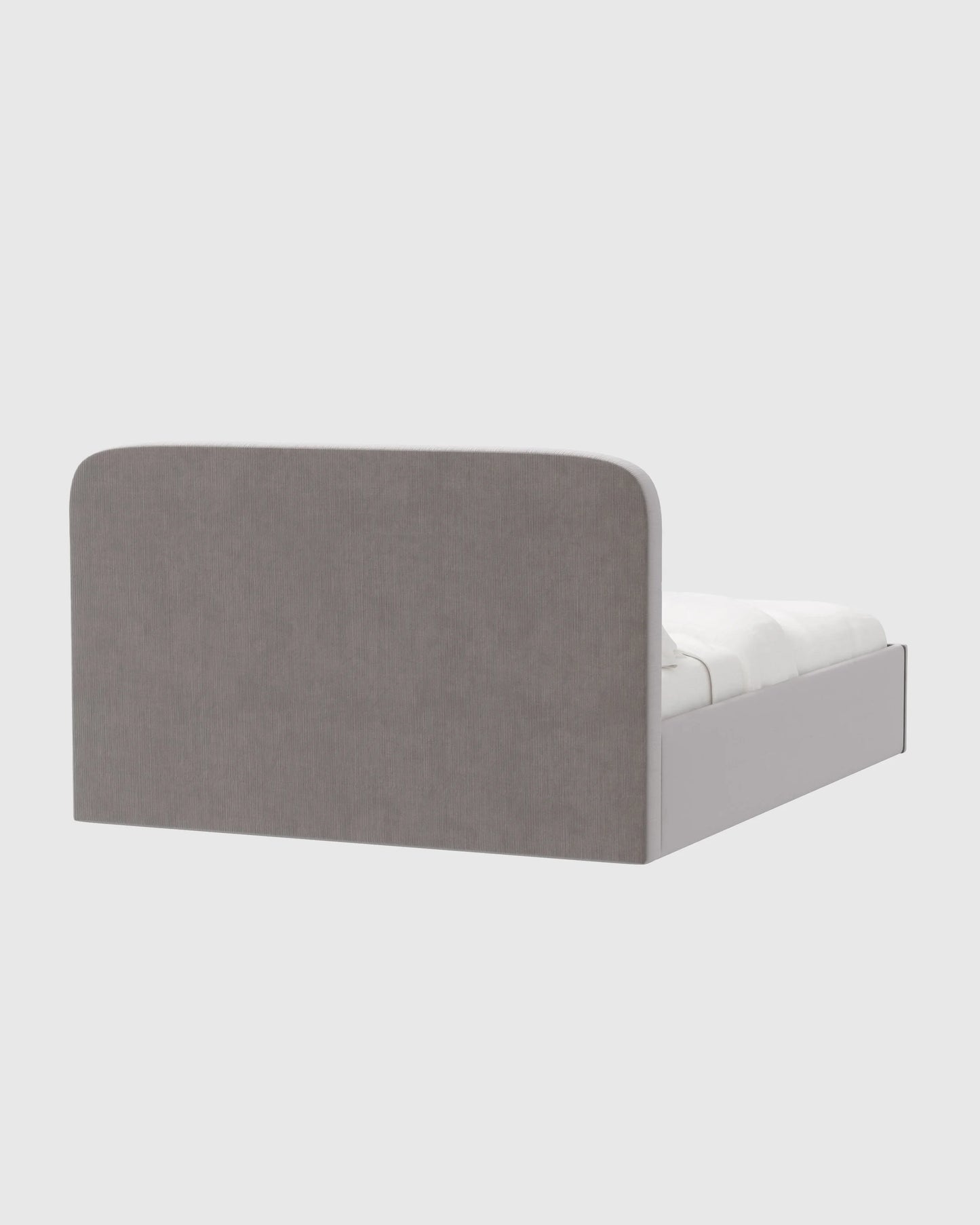 Curved Bed in Performance Velvet - Full / Walnut