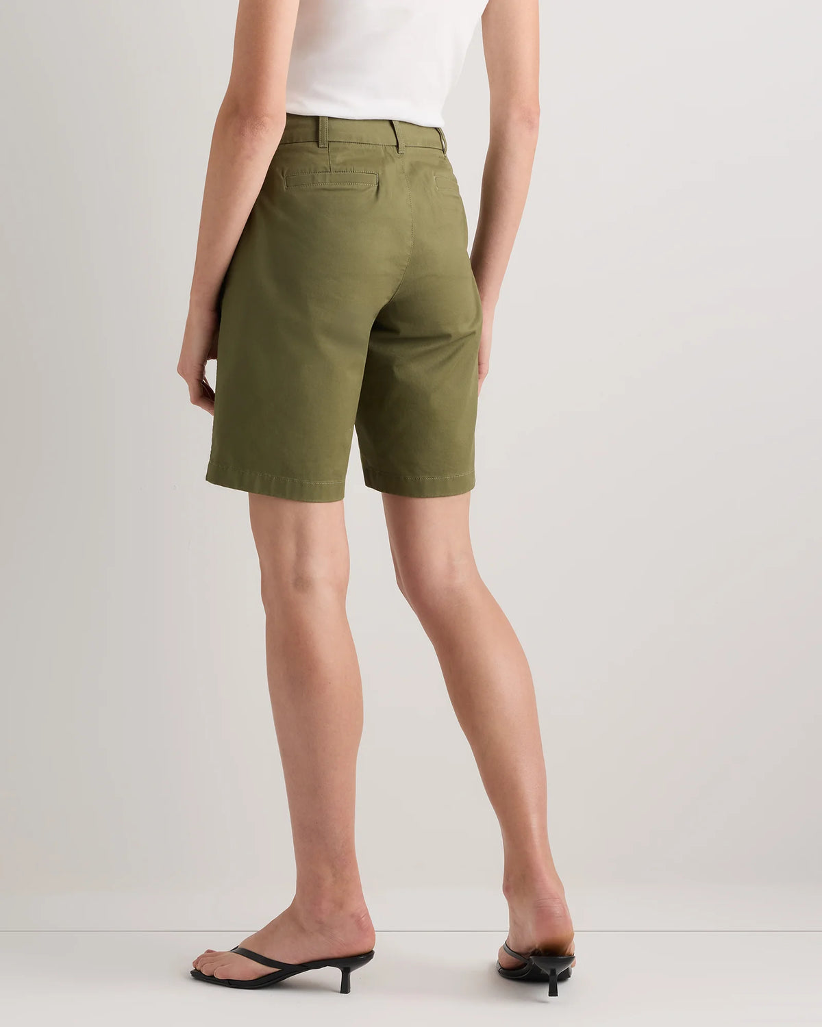 Organic Stretch Cotton Chino Bermuda Shorts - 0 / Bayberry Olive