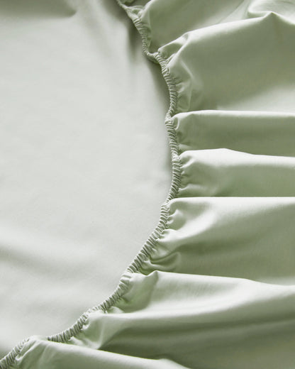 Luxury Organic Sateen Fitted Sheet Set - Cal King / Light Blue