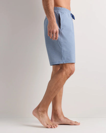 Italian Swim Trunks - 9" - S / Navy Palms