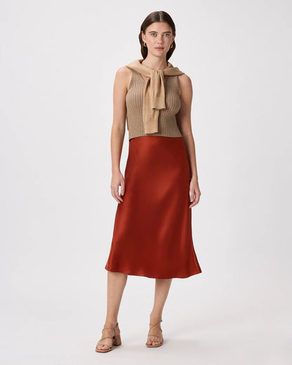 100% Washable Silk Skirt - XS / Champagne