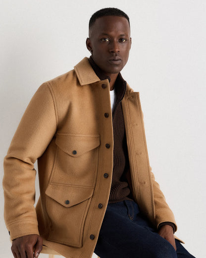 Wool Cashmere Field Jacket - S / Heather Grey
