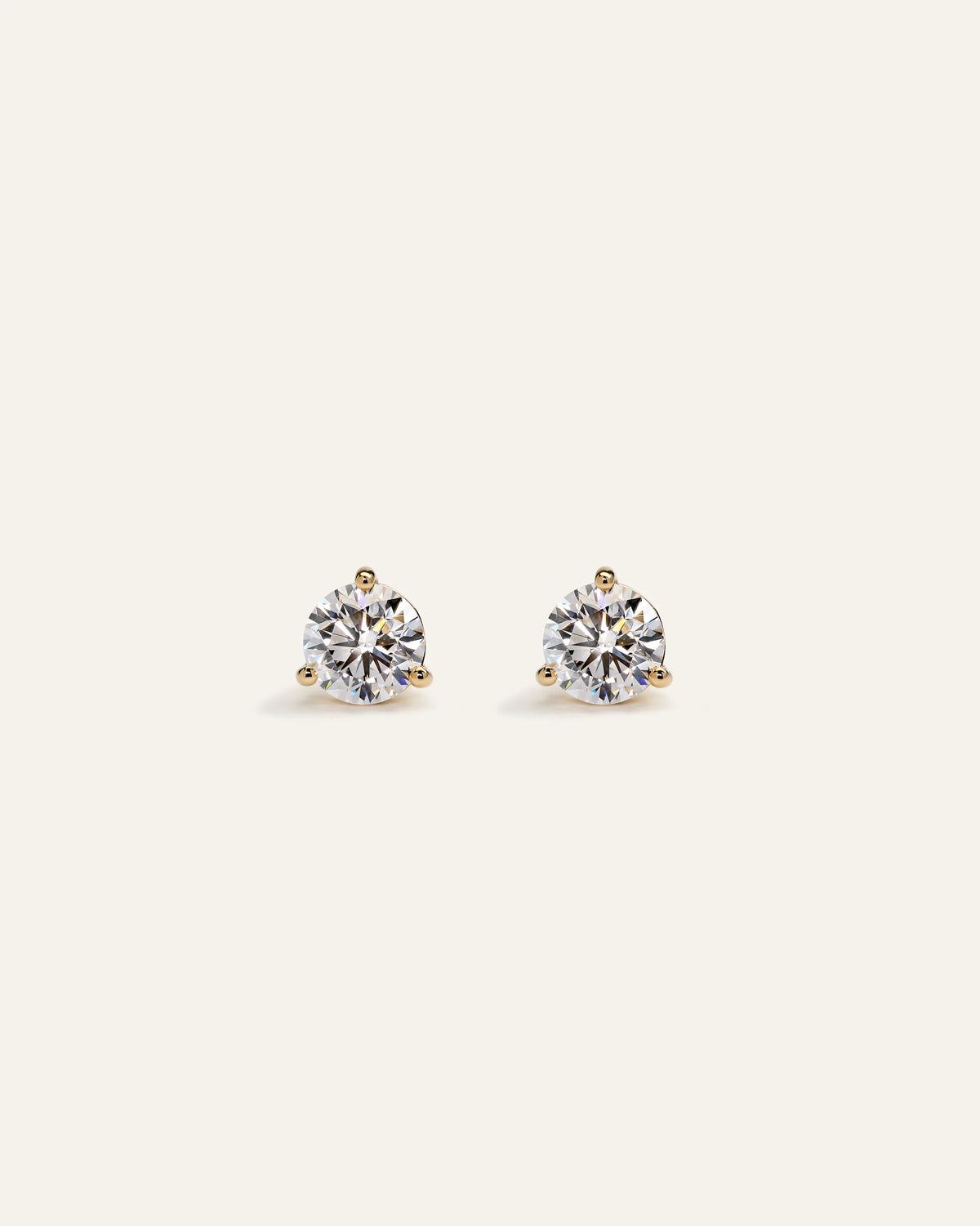 14K Gold Lab Grown Diamond Martini Studs - 1ctw - One Size / Yellow Gold