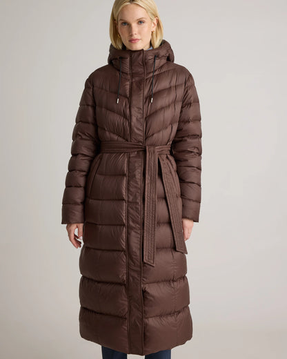Responsible Down Belted Puffer Maxi Coat - XS / Morel Grey