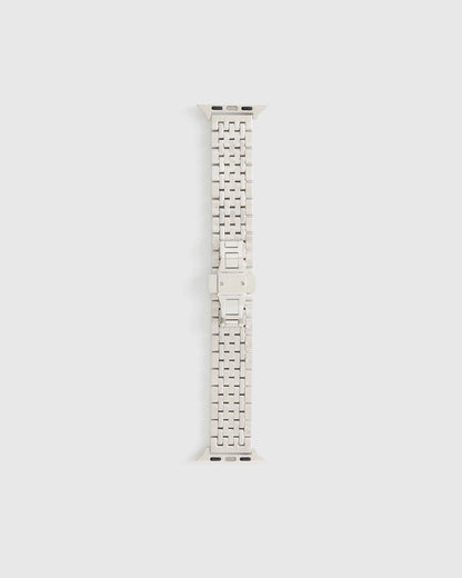 Stainless Steel & Pave Bracelet Smartwatch Band - 38mm - 42mm / Silver