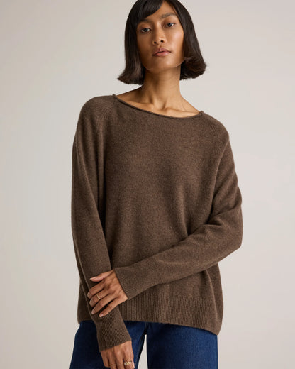 Mongolian Cashmere Boatneck Sweater - XS / Black
