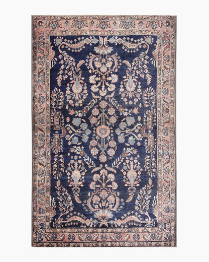 Rosalie Washable Rug - 3'9" x 5'6" / Navy