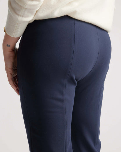 Ultra-Stretch Ponte Pintuck Ankle Pants - XS / Ecru