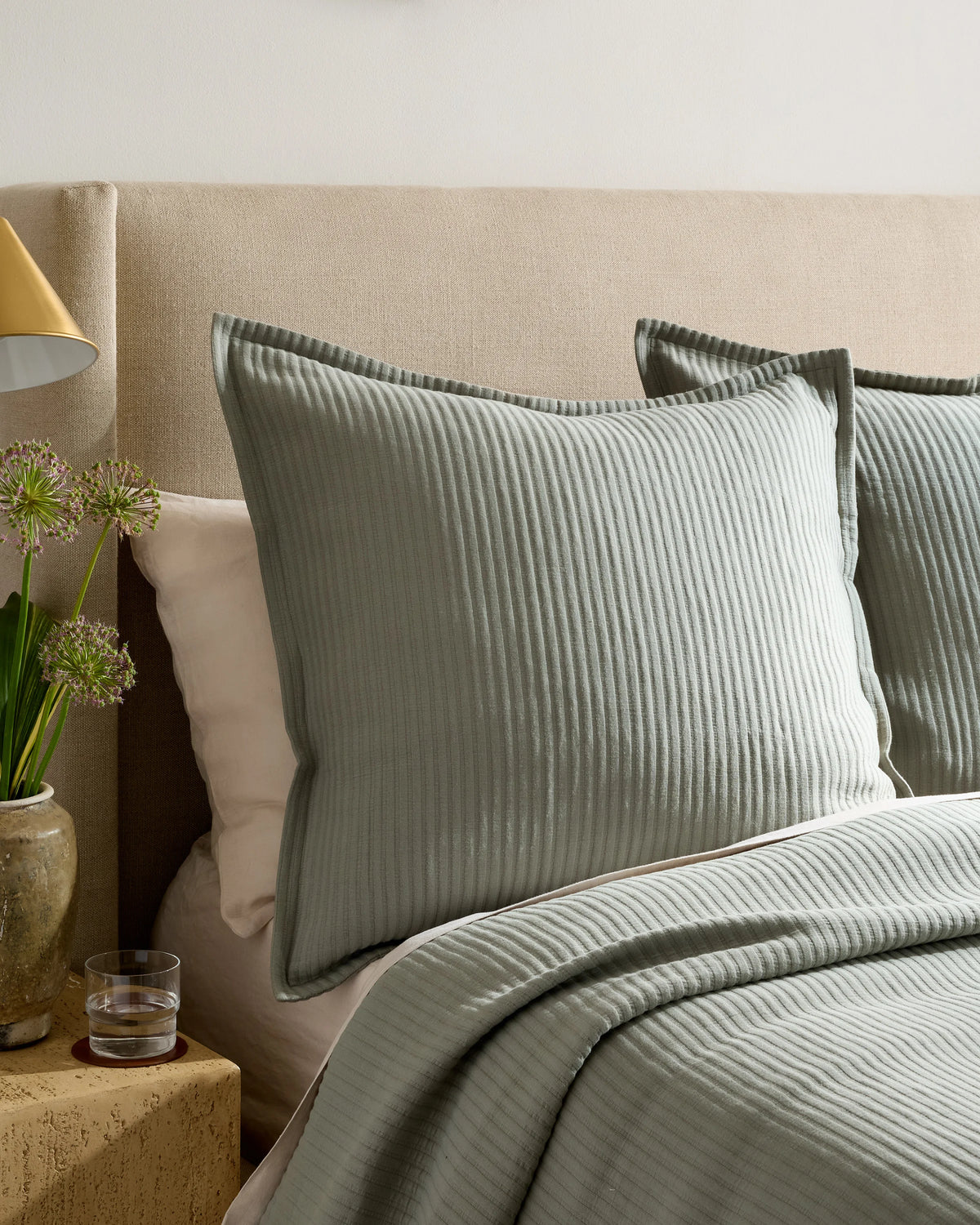 Organic Cotton Matelasse Euro Sham - Euro / Dried Sage