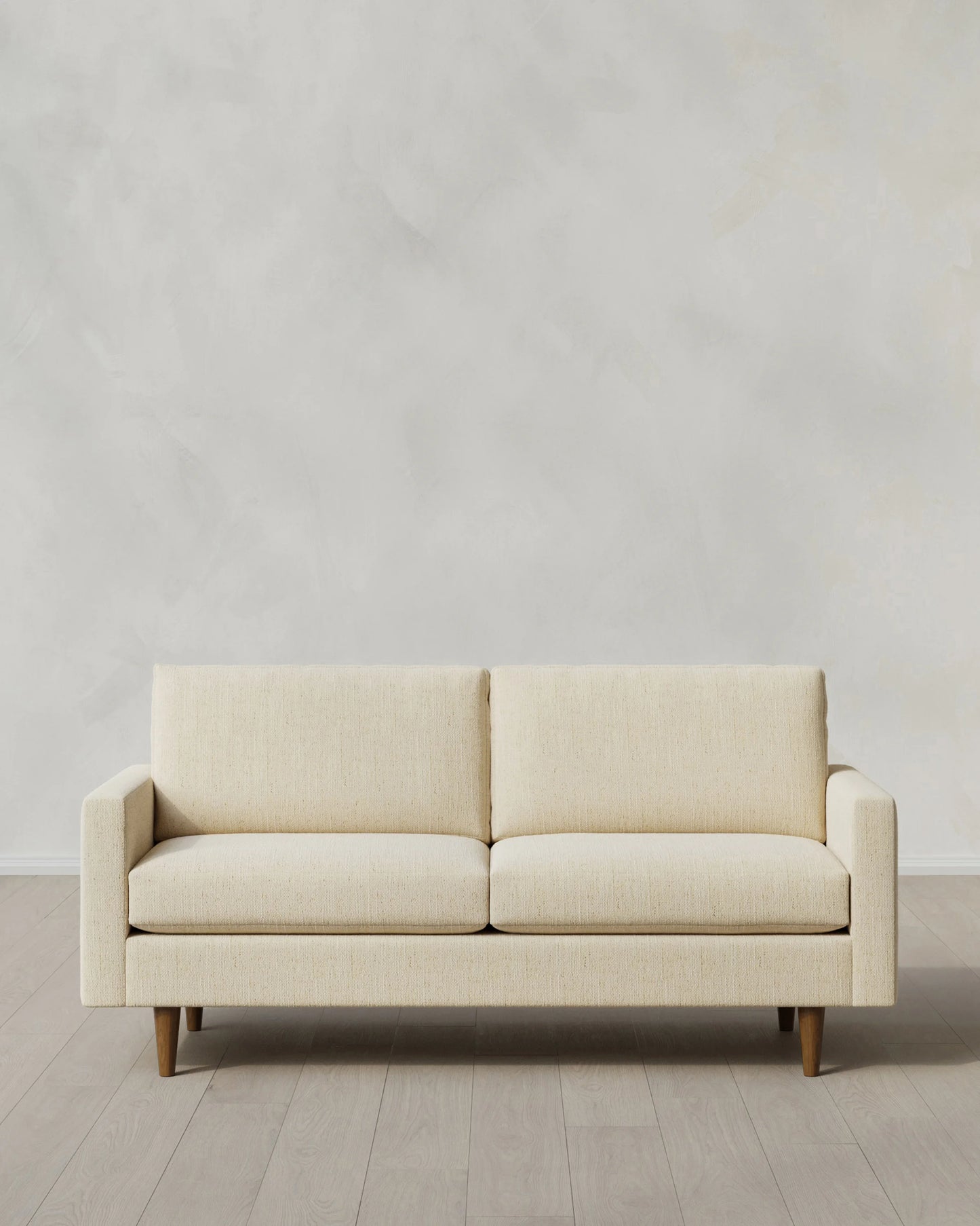 Atlas Midcentury Sofa in Performance Chenille Linen Blend - 6ft / Snow