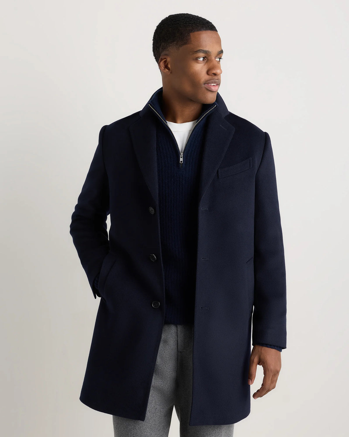 100% Mongolian Cashmere Car Coat - S / Camel