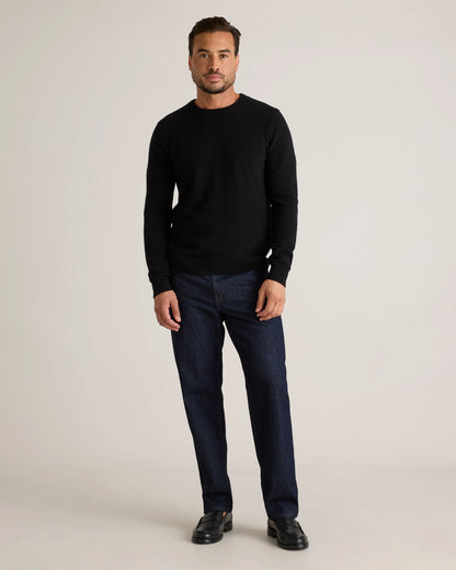 Mongolian Cashmere Crewneck Sweater - XS / Black