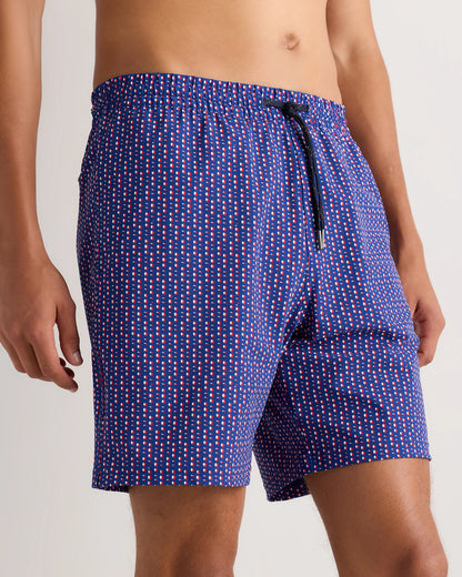 Italian Swim Trunks - 7" - XS / Navy Diamond Geo