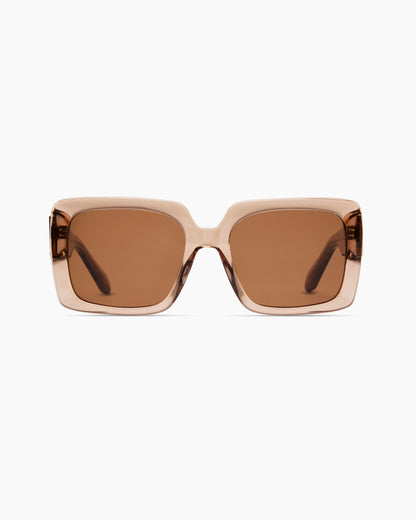 Cartagena Polarized Acetate Sunglasses - One Size / Clear Taupe with Brown lens