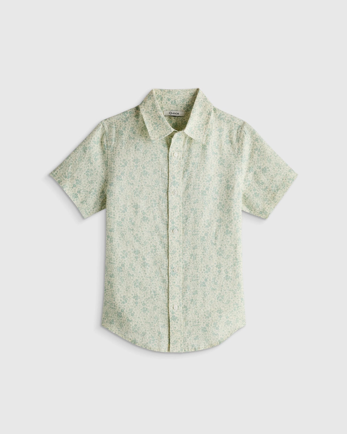 100% European Linen Printed Short Sleeve Shirt - 6 / Multi Palm