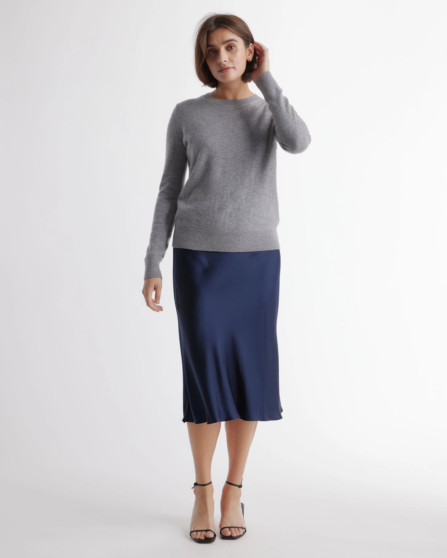 100% Washable Silk Skirt - XS / Champagne