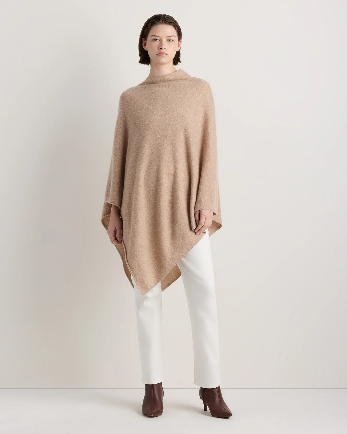 Mongolian Cashmere Poncho - One Size / Heather Grey