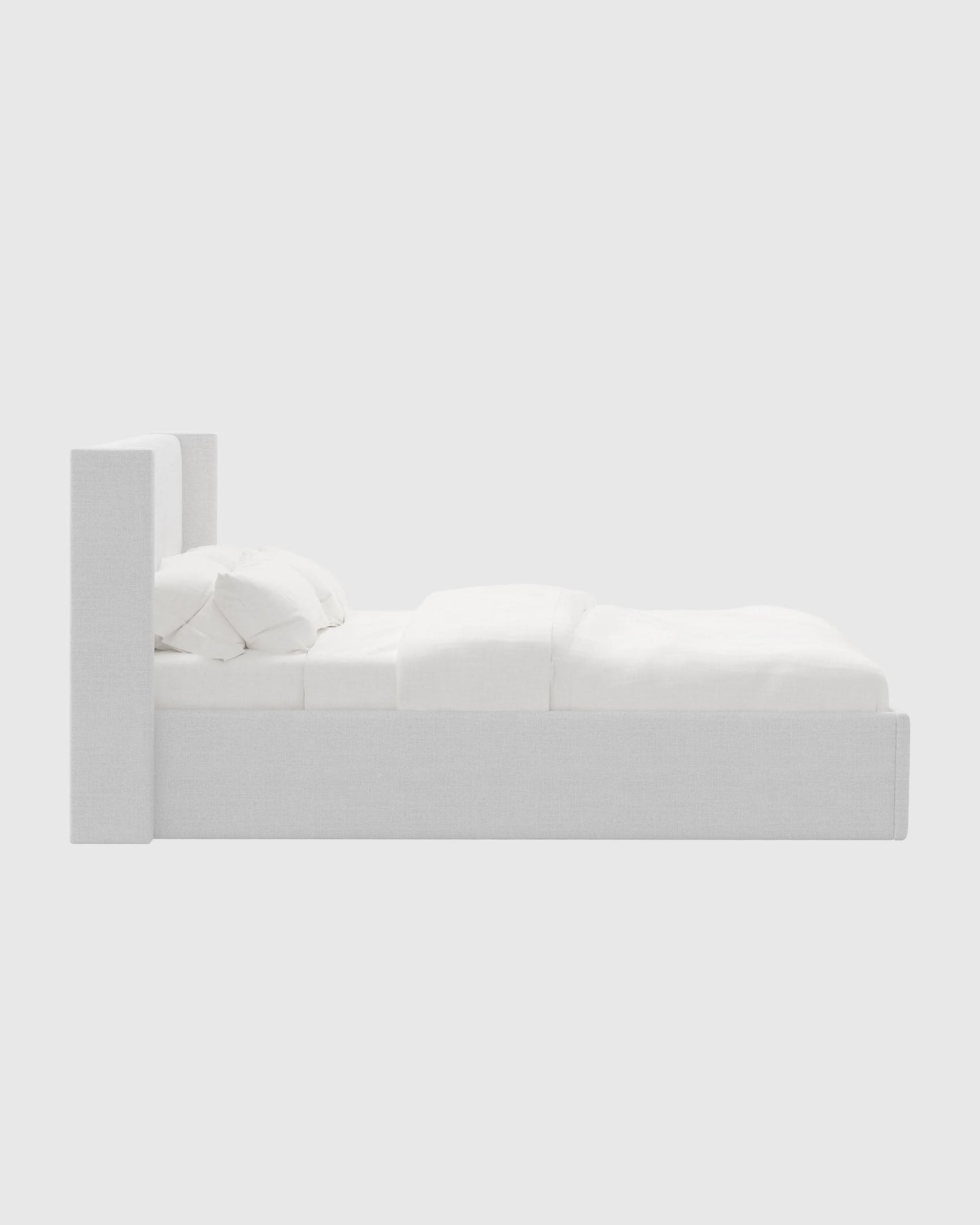 100% Linen Wingback Bed - Full / Canvas
