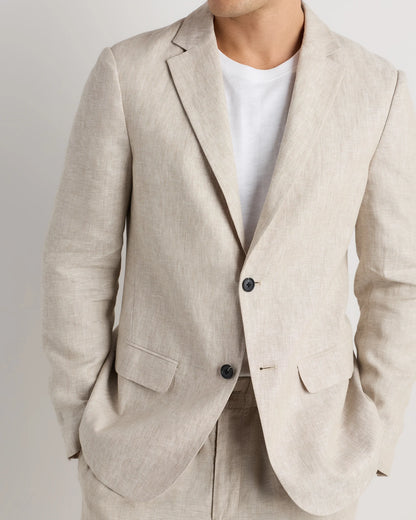 100% European Linen Blazer - XS / French Blue