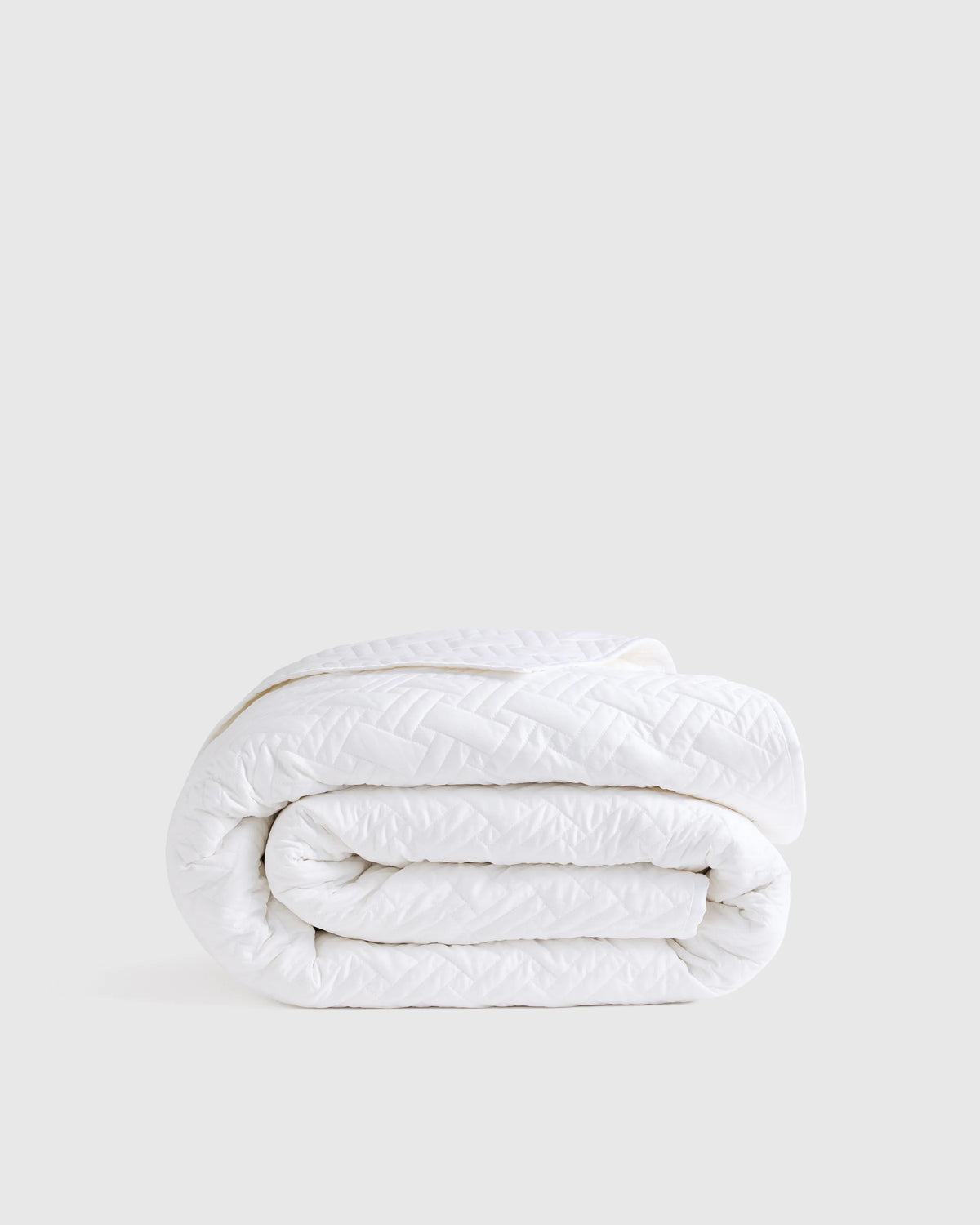 Organic Cotton Basketweave Quilt - Twin / White