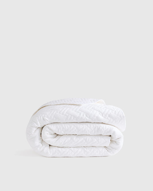 Organic Cotton Basketweave Quilt - Twin / White