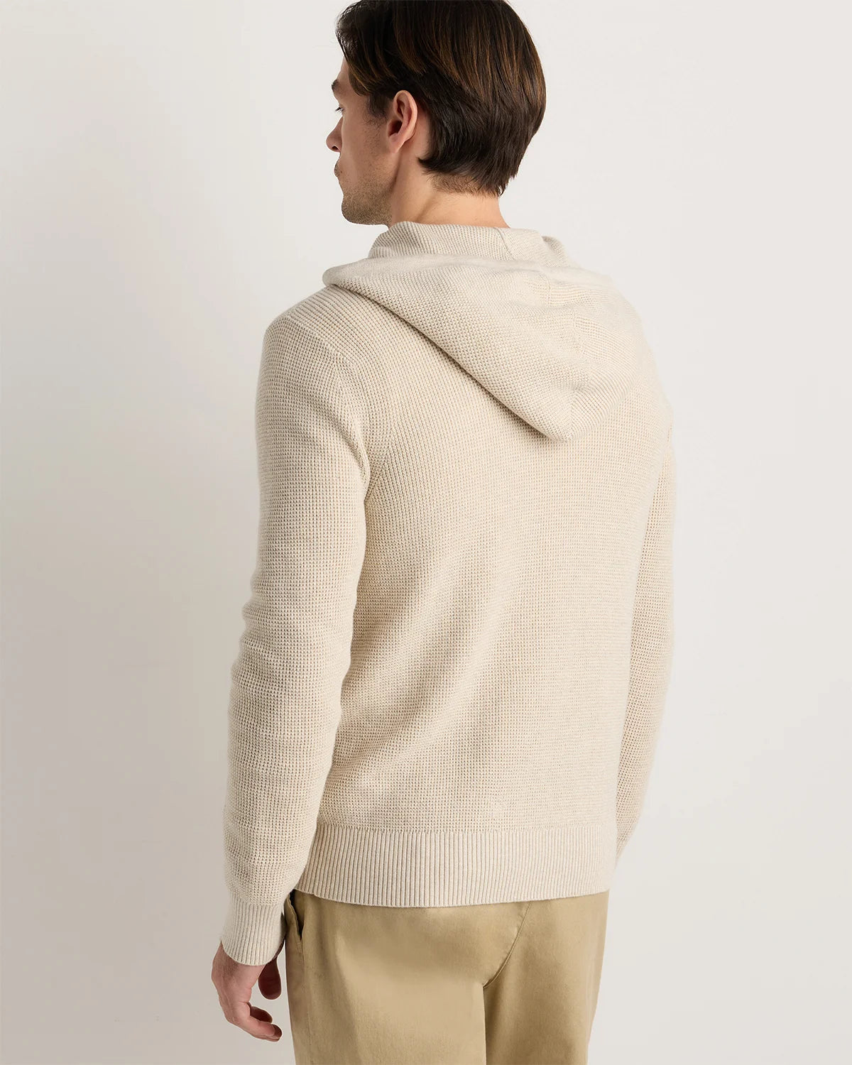 Organic Cotton Cashmere Waffle Hoodie - S / Bayberry Olive