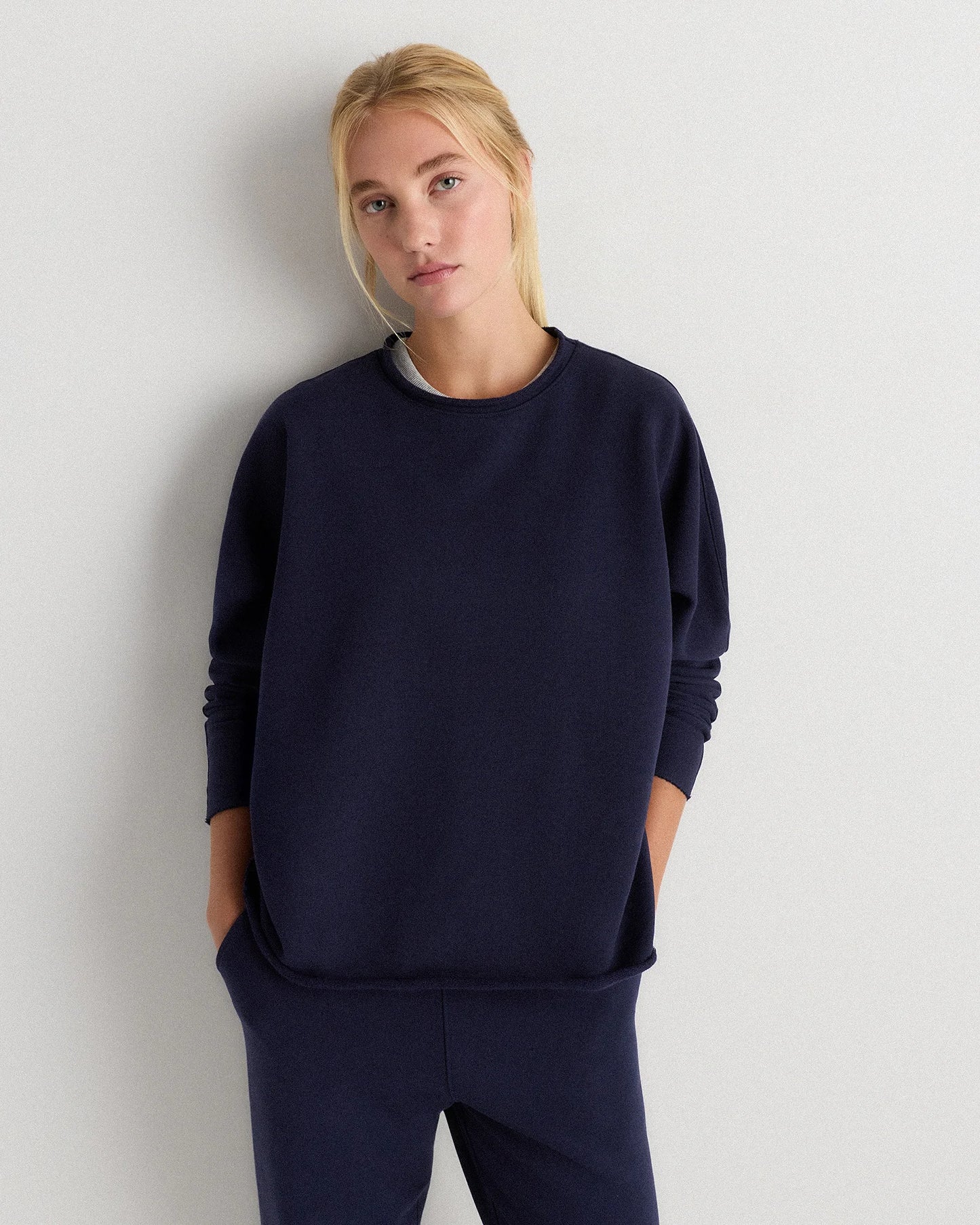 Organic French Terry Crew - XS / Ruby Red