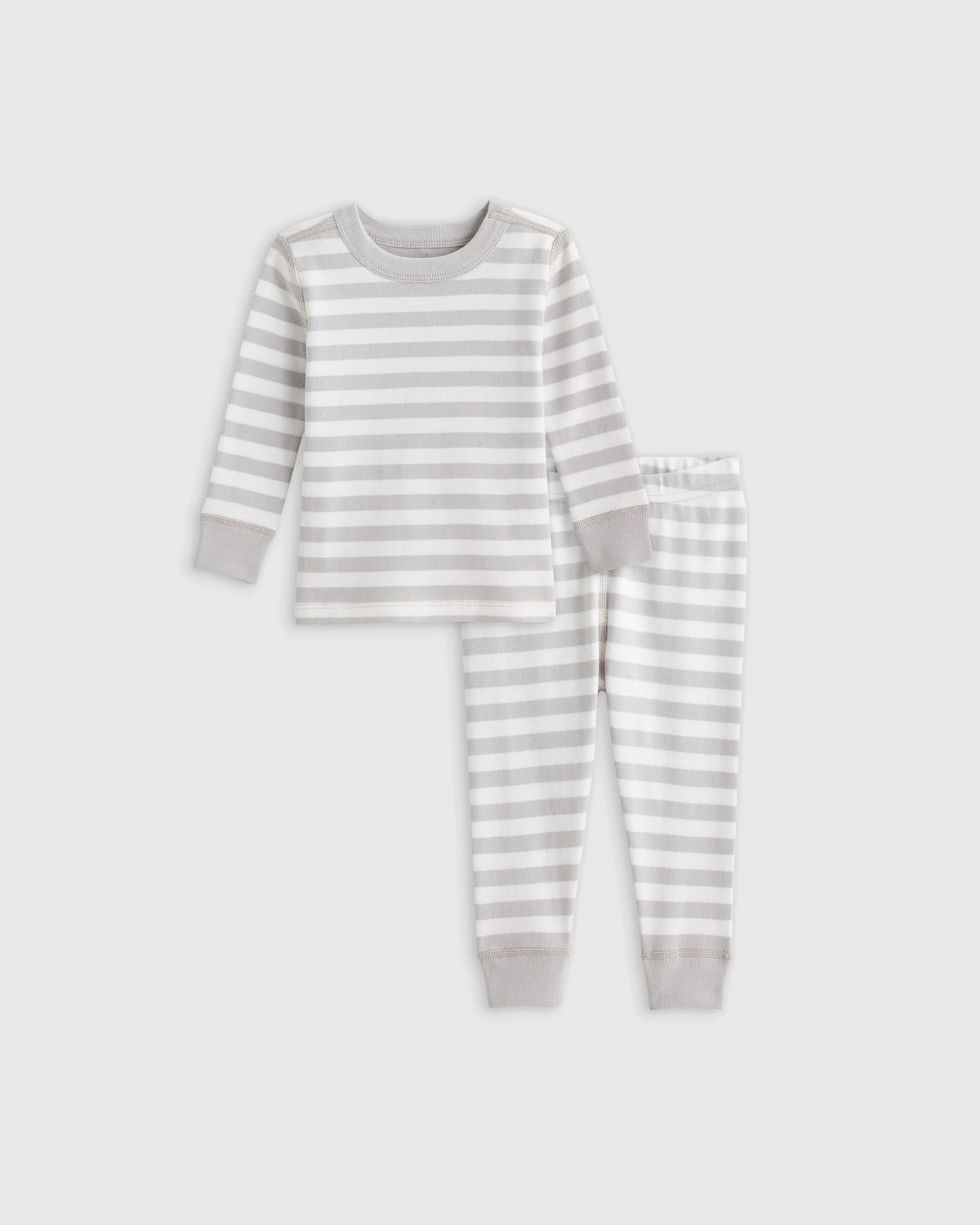 100% Organic Cotton Long Sleeve and Pant Pajama Set - 12-18M / Navy Stripe
