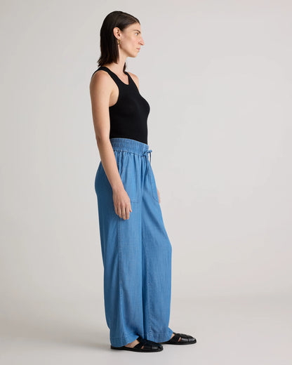 Pull-On Tencel Chambray Pants - XS / Medium Indigo