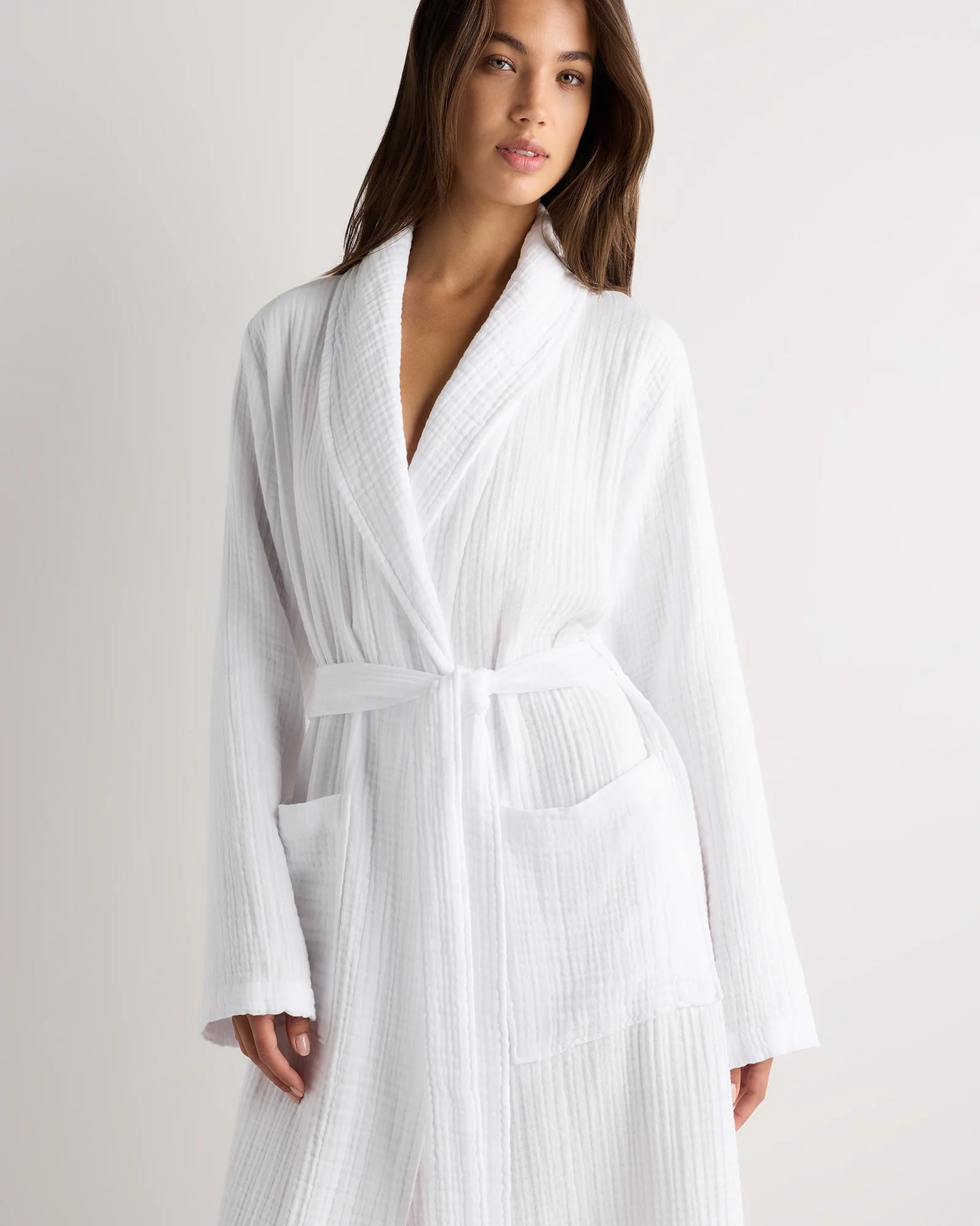 Soft Layered Turkish Cotton Robe - XS / White