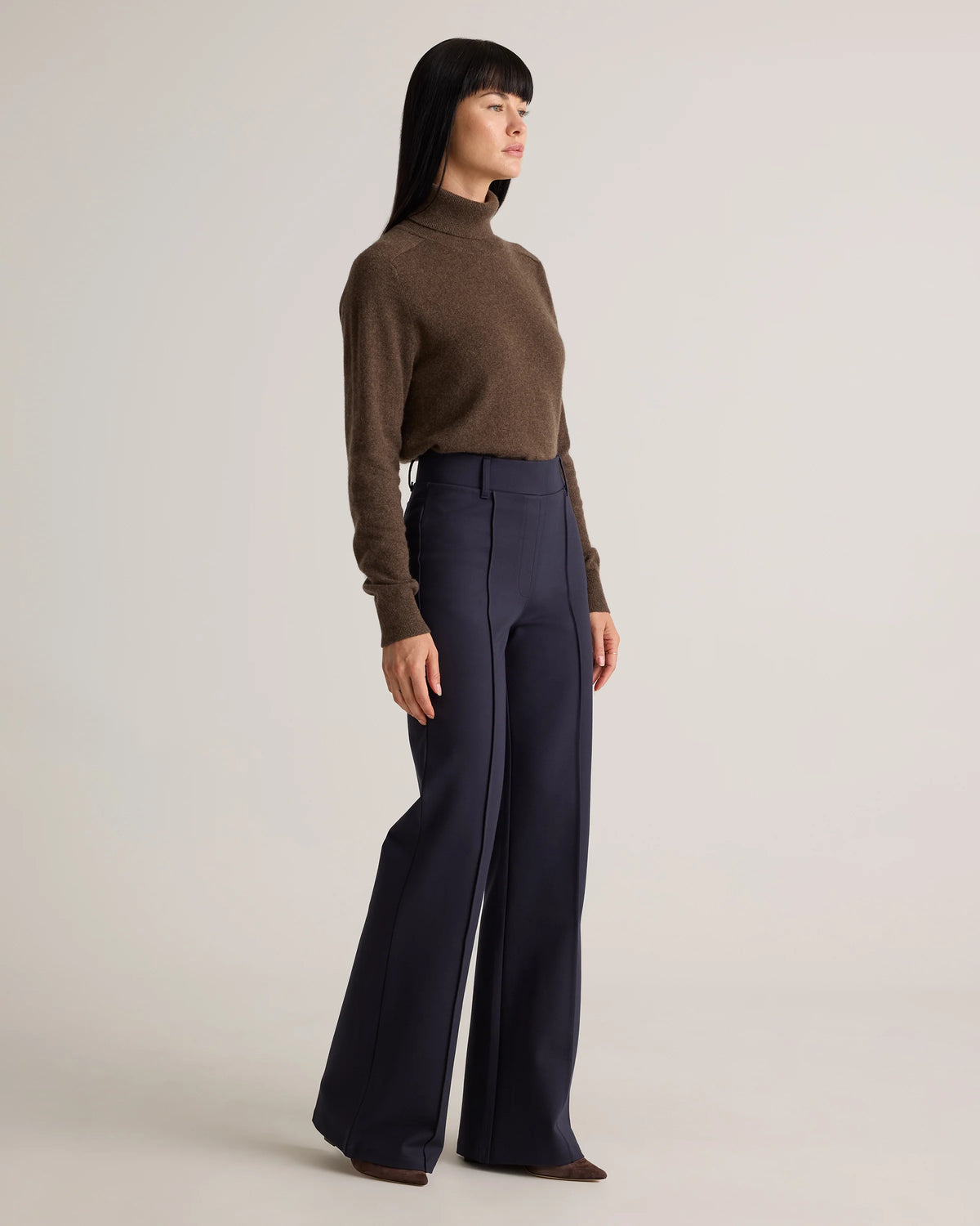 Ultra-Stretch Ponte Flare Leg Pants - XS / Espresso