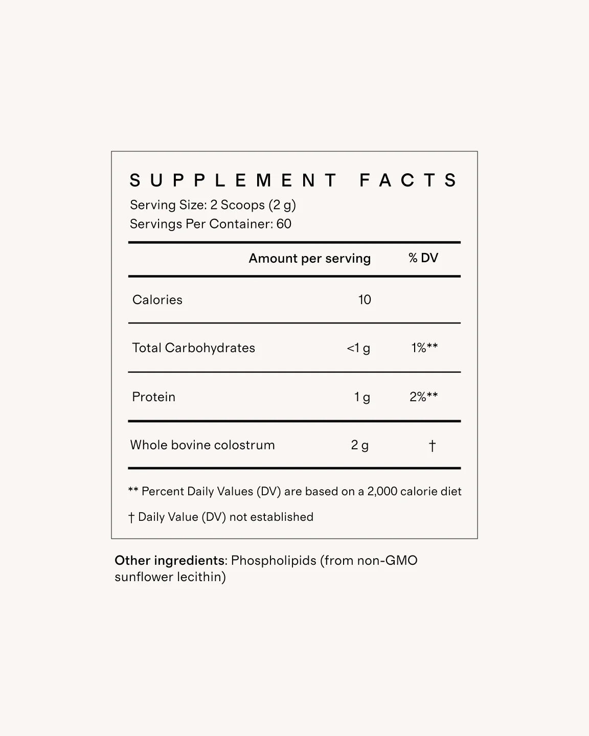 Grass-Fed Whole Colostrum - 60 Servings / No Color