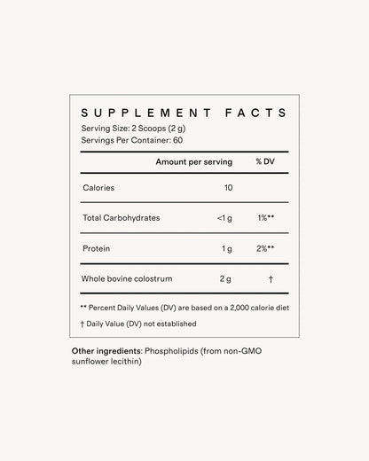 Grass-Fed Whole Colostrum - 60 Servings / No Color