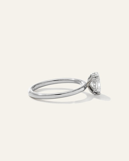 Lab Grown Diamond Oval Petite Hidden Halo Engagement Ring - 1ct - 4 / Yellow Gold