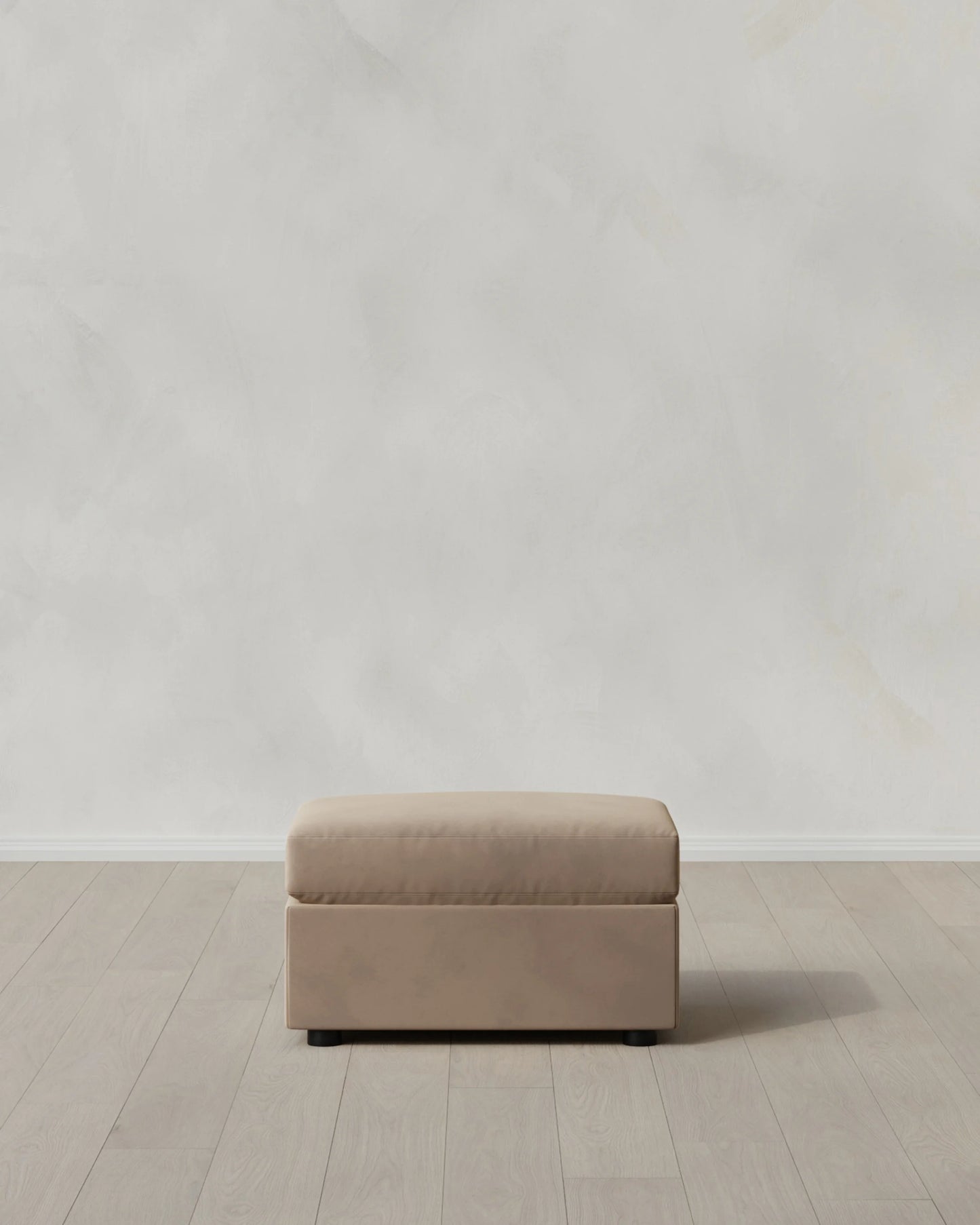 Brennan Ottoman in Performance Velvet - One Size / Taupe