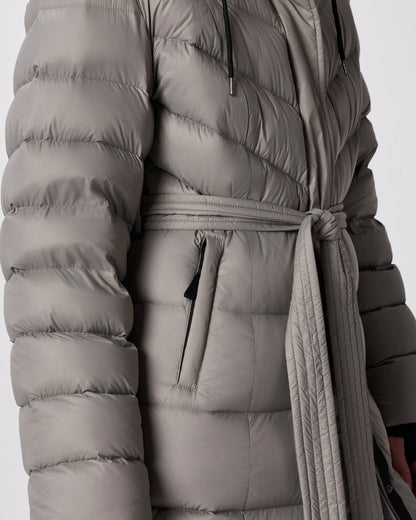 Responsible Down Belted Puffer Maxi Coat - XS / Morel Grey