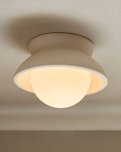 Classic Ceramic and Glass Globe Sconce - 6.25" / Natural