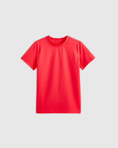 Short Sleeve Rash Guard Top - 6 / Coral Orange