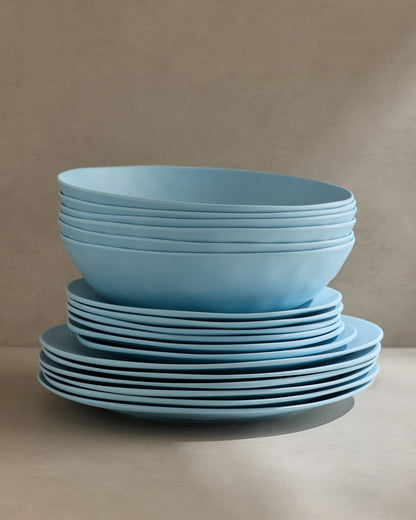 Outdoor Melamine 18pc Dinnerware Set - One Size / Mint Green