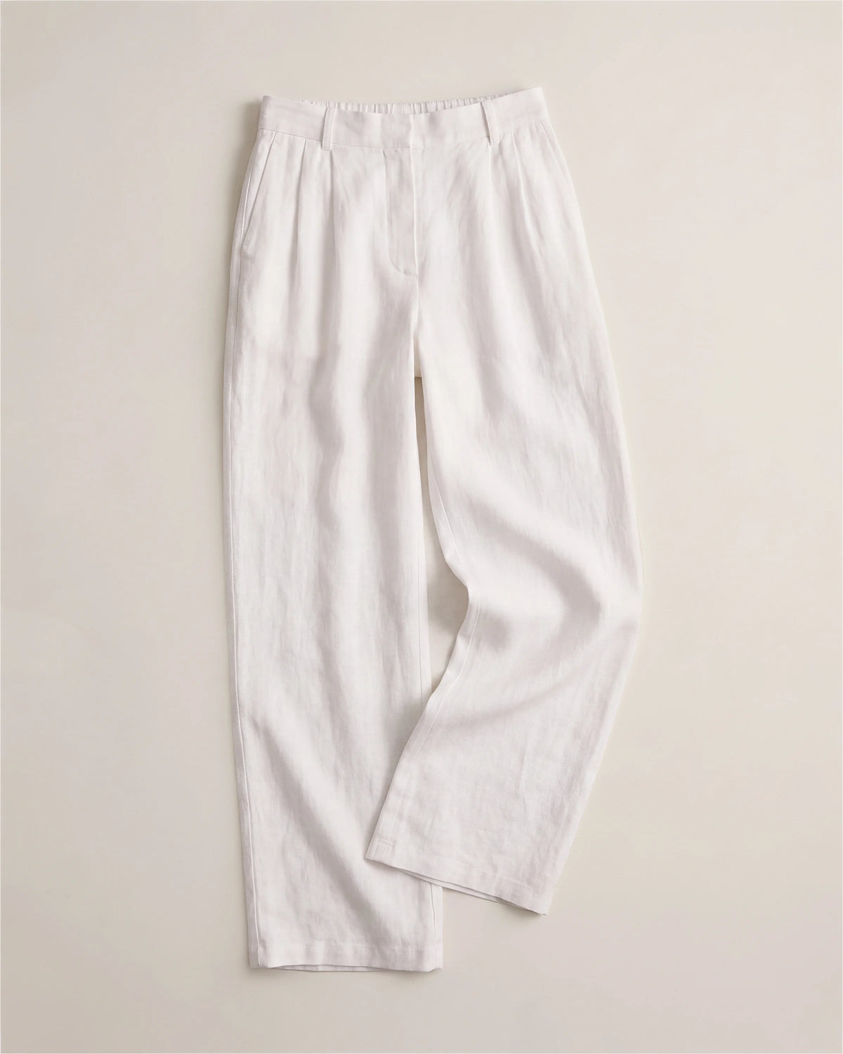 100% European Linen Pleated Trouser - 6 / Deep Navy
