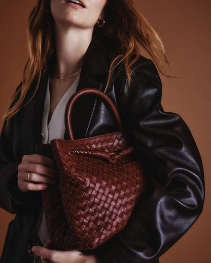 Romy Handwoven Satchel - One Size / Cognac