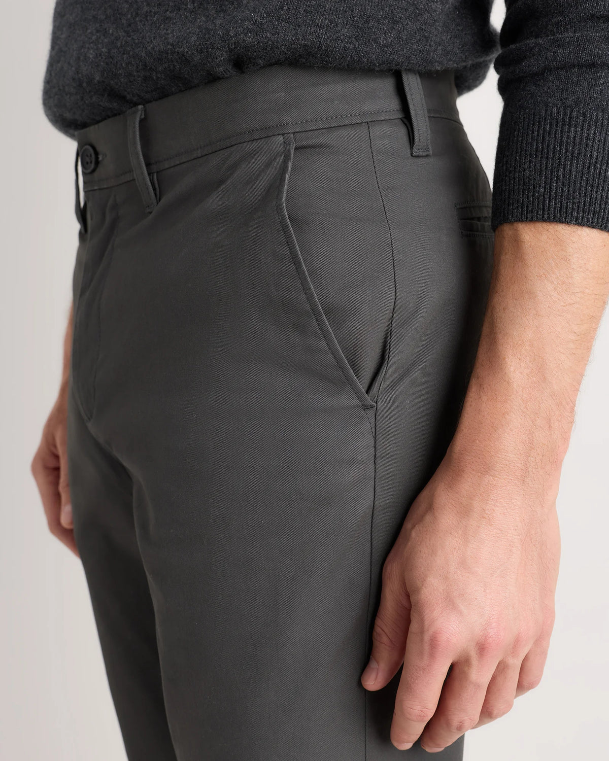 Organic Cotton Stretch Chino Pants - Straight - 30X30 / Stone