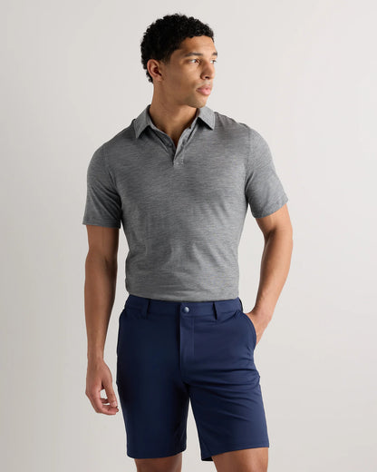 Extra-Fine Australian Merino Polo - XS / Light Blue Heather