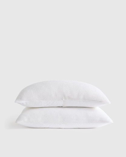 Organic Waffle Sham Set - Standard / White