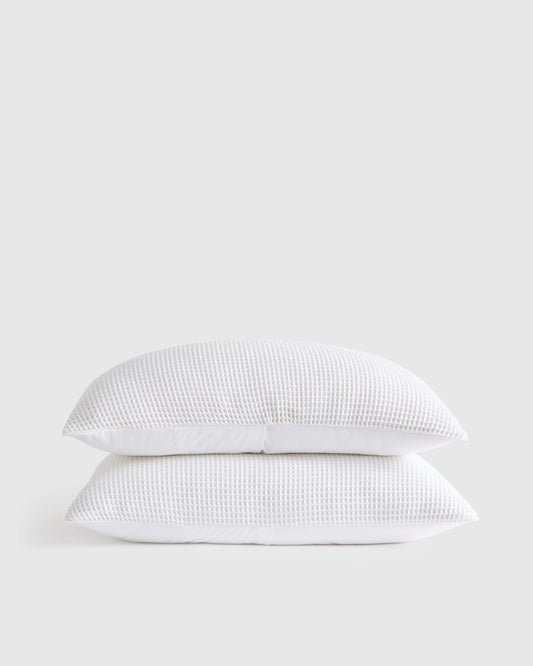 Organic Waffle Sham Set - Standard / White