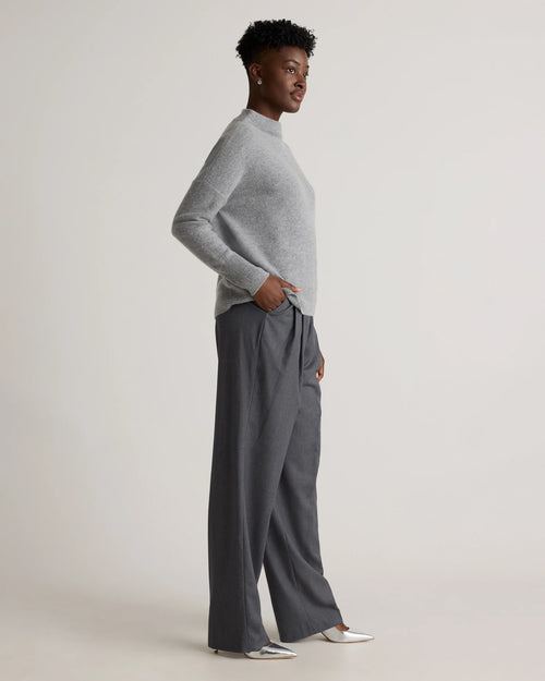 Mongolian Cashmere Funnel Neck Sweater - XS / Heather Grey
