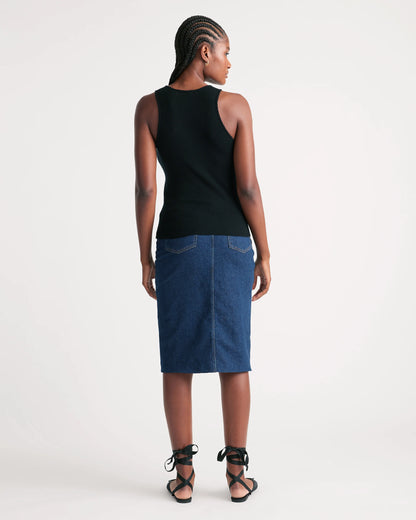 Featherweight Cashmere Ribbed Tank - XS / Charcoal